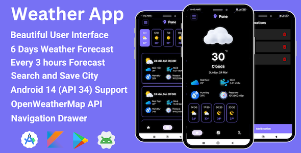 Weather App - Hourly and Daily Weather Forecast Android App