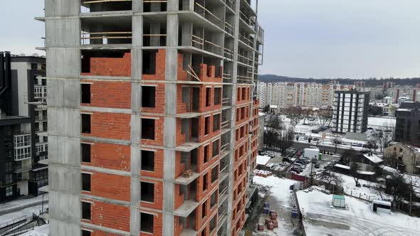 Apartment Building Construction Site Aerial View