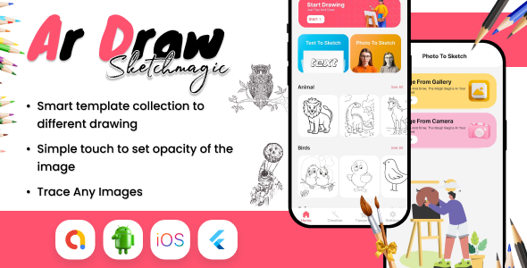 AR Draw Sketch & Paint Flutter Application | PHP Admin Panel |