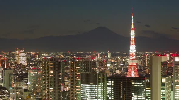 Mt Fuji and Tokyo Tower Time Lapse alt