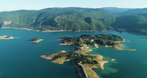 Aerial view of Rama Lake, Bosnia and Herzegovina.