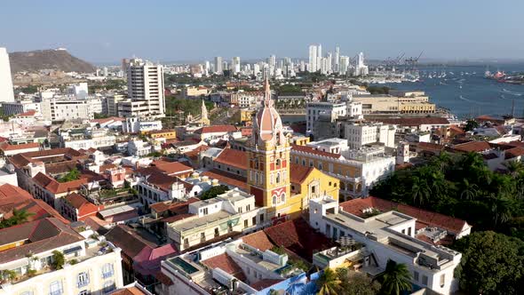 The Beautiful Panorama Old Town of Cartagena De Indias, Colombia