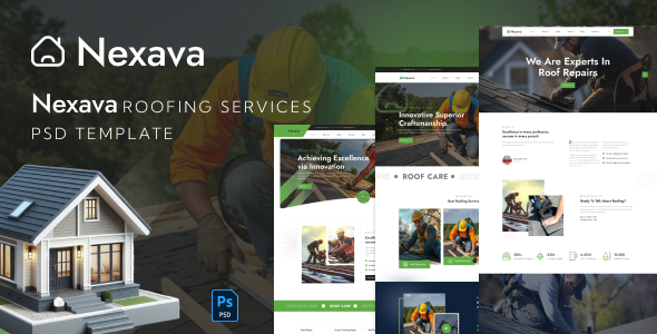 Nexava - Roofing Services PSD Template