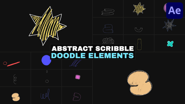 Abstract Scribble Doodle Elements | After Effects alt