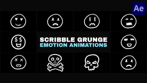 Minimal Scribble Grunge Emotion Animations | After Effects alt