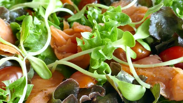 Salmon meat salad