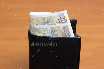 Bulgarian  lev in the black wallet