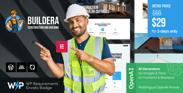 Buildera – Construction & Building WordPress Theme – 1 Sold!