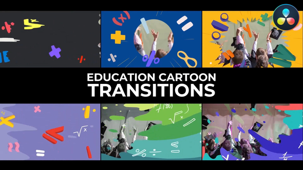 Education Cartoon Transitions for DaVinci Resolve