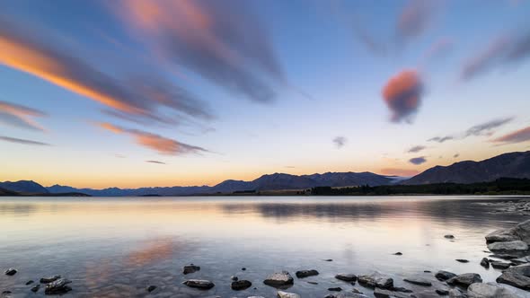 Timelapse of Lake Tekapo, Region Canterbury, New Zealand