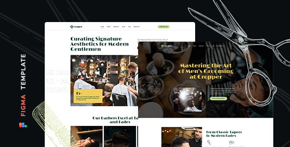 Cropper – Barbershop Template for Figma