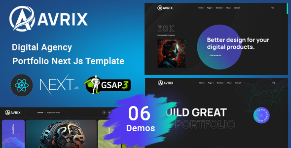 Avrix - Digital Agency React Next Js Template