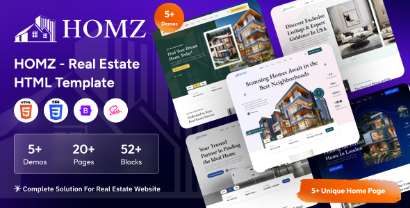 Homz – Real Estate HTML Template – 0 Sold!