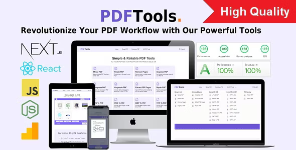 PDF Tools [All In one] - High Quality PDF Tools | Next.js React Web Application