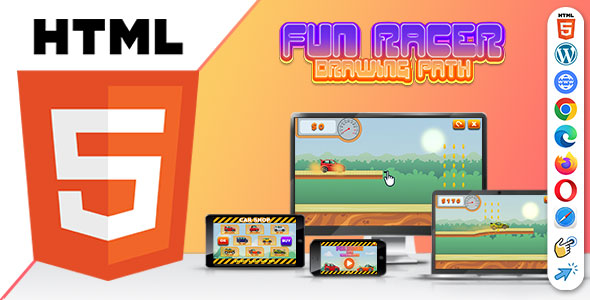 Fun Racer with Drawing Path ( HTML5 ) Car Racing Game