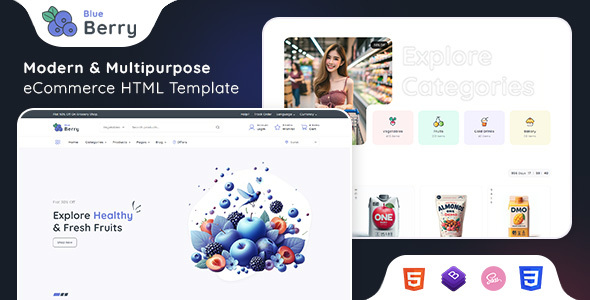 Blueberry – eCommerce HTML Template – 0 Sold!