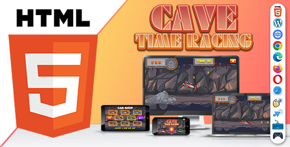 Cave Time Racing ( HTML5 ) Car Game