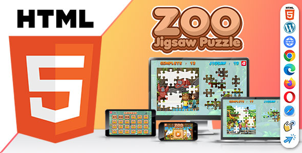 Zoo Jigsaw Puzzle Game ( HTML5 ) 24 Puzzles