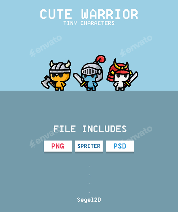 Tiny Characters Cute Warrior