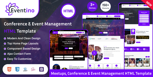 Eventino – Event, Meetup & Conference HTML Template – 0 Sold!