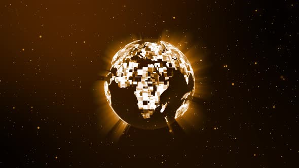 Glowing Brown  Technology Particle Earth Animated