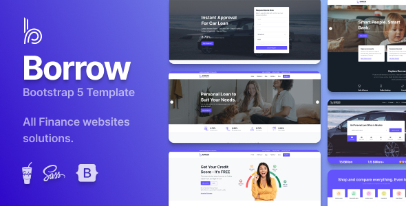 Borrow - Loan Company Responsive Website Templates