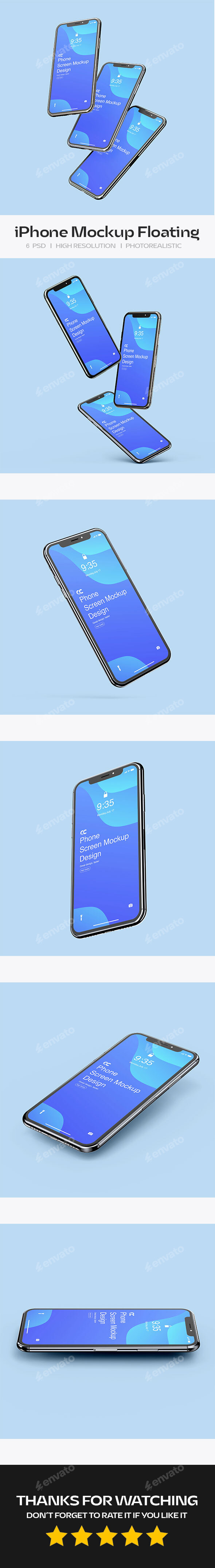 iPhone X Mockup Floating