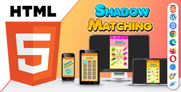 Shadow Matching Game ( HTML5 ) Kids Learning Game