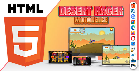 Desert Racer Motorbike ( HTML5 ) Racing Game