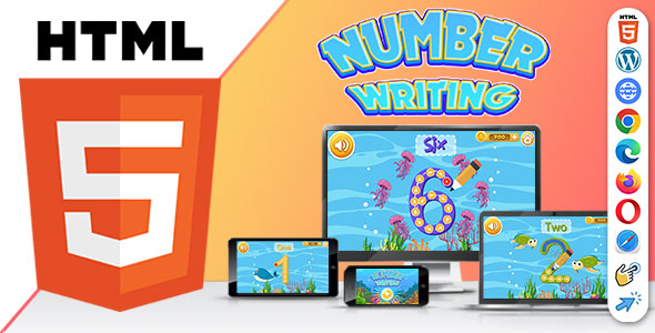Number Writing ( HTML5 ) Kids Educational Game