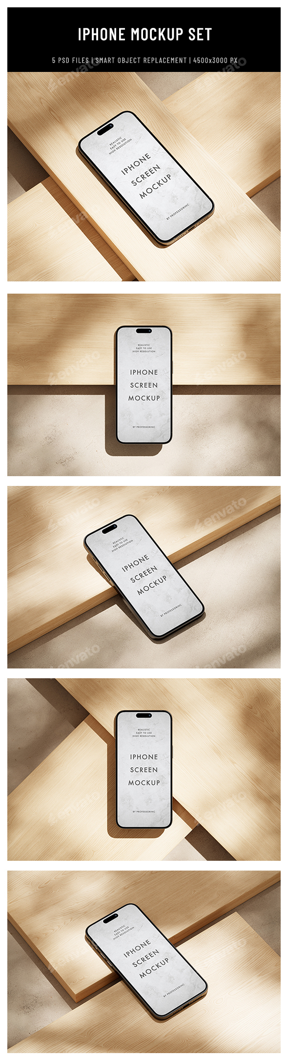 iPhone 15 Pro Mockup Set