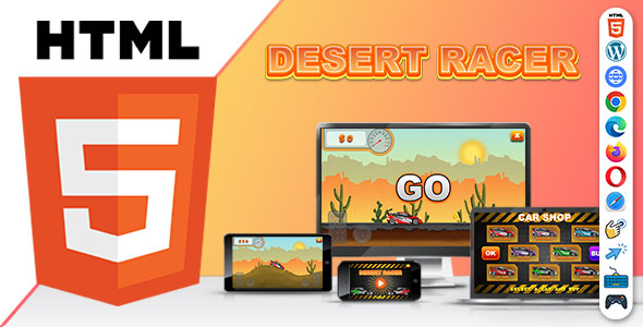Desert Racer v1.0 ( HTML5 ) Car Racing Game