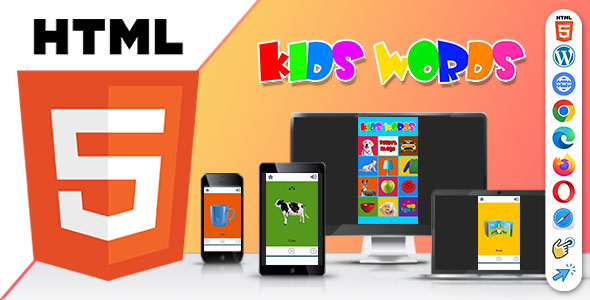 Kids Words Game ( HTML5 ) Kids Learning Game