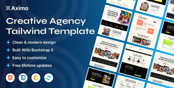 Aximo - Creative Agency  Tailwind Template