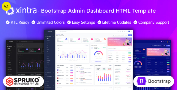 Xintra - Bootstrap Admin HTML Template Dashboard