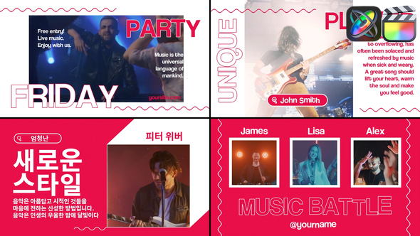 Modern Music Slides for FCPX alt