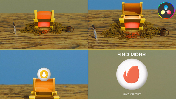 Treasure Chest Logo Reveal for DaVinci Resolve
