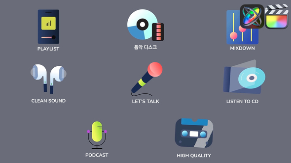 Music And Podcast Icons And Titles for FCPX alt
