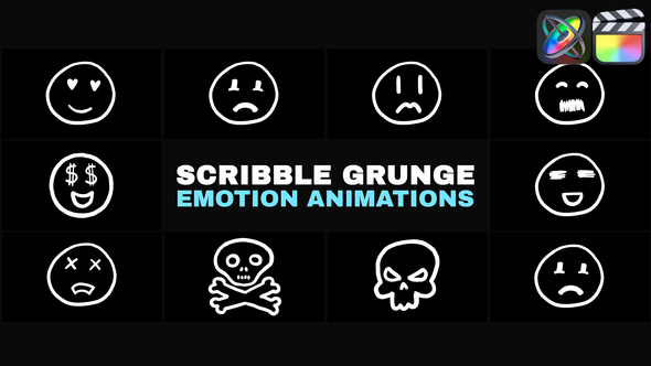 Minimal Scribble Grunge Emotion Animations | FCPX