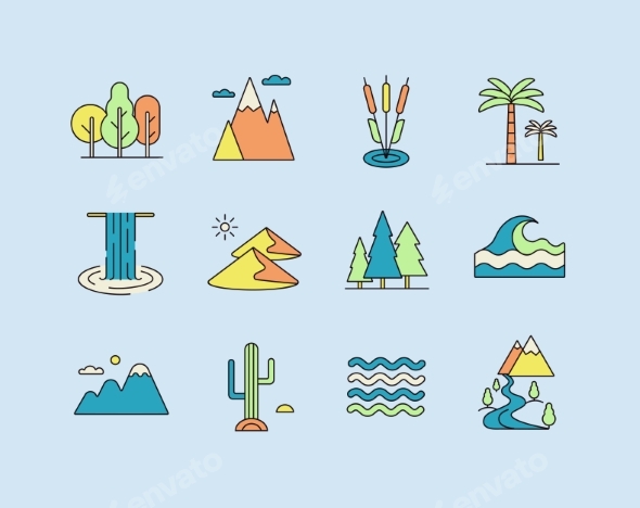 Nature Vector Icons Set