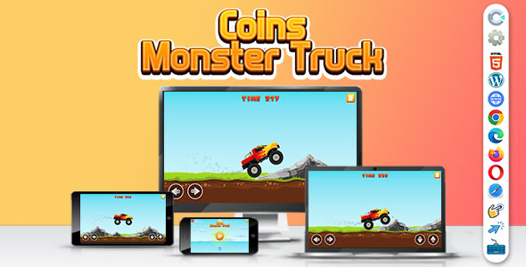 Coins Monster Truck (Construct | CAPX | C3P | HTML5) Single Level