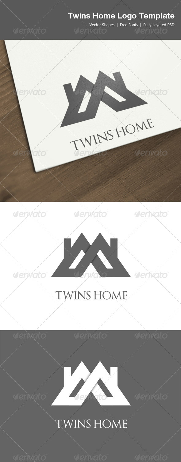 Twins Home Logo Template