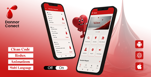 DonorConnect -Blood Donation | Find Blood Donor | Patient & Donor Connector iOS/Android App Template