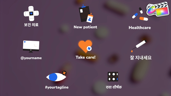Medicine Pharmacy Icons And Titles for FCPX alt