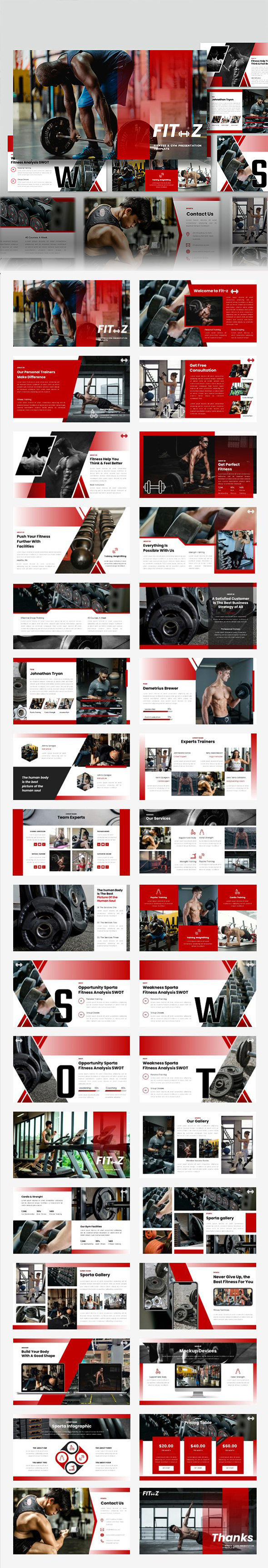 Fit Z - Fitness & Gym Google Slide Presentation Template