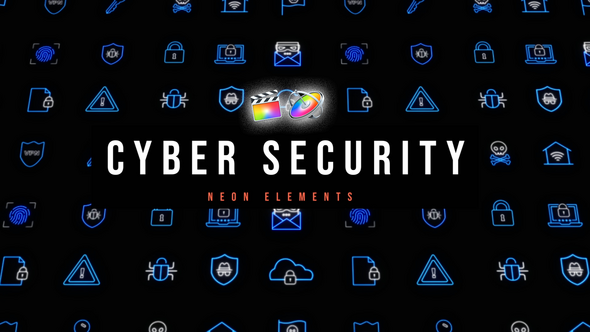 Cyber Security Neon Icons