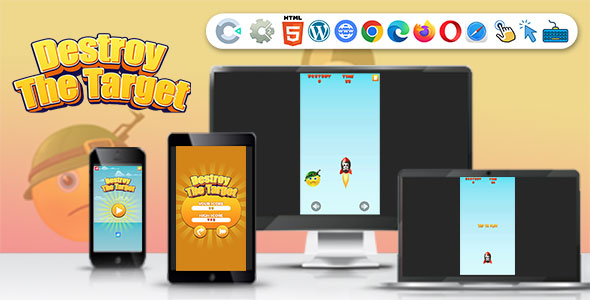 Destroy The Target (Construct | C3P | CAPX | HTML5) Endless Game