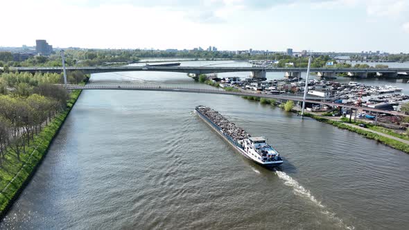 Inland Shipping Logistics Transportation of Goods Over Water Way Infrastructure in the Netherlands