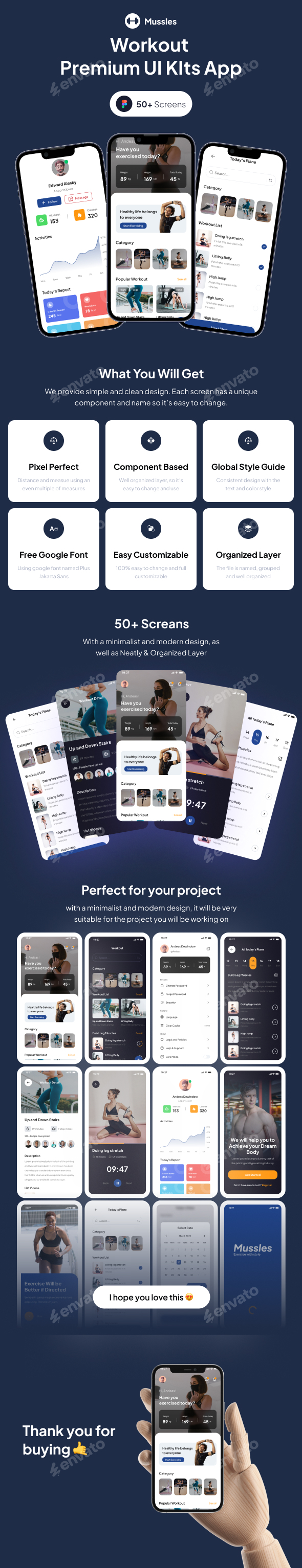 Mussles | Figma Template - Fitness UI KIts App