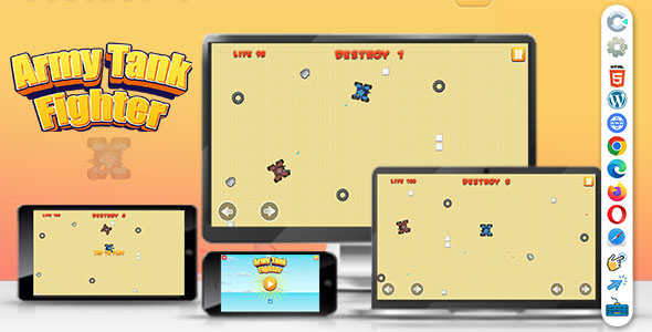 Army Tank Fighter Game (Construct | C3P | CAPX | HTML5) Endless Game
